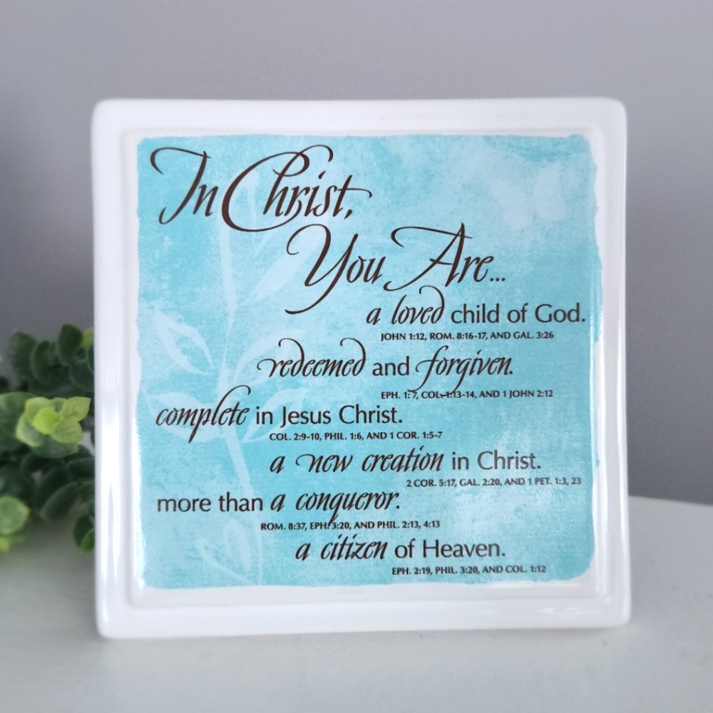 Decor - Bible verse Christian plaque art sign "In Christ You Are"
